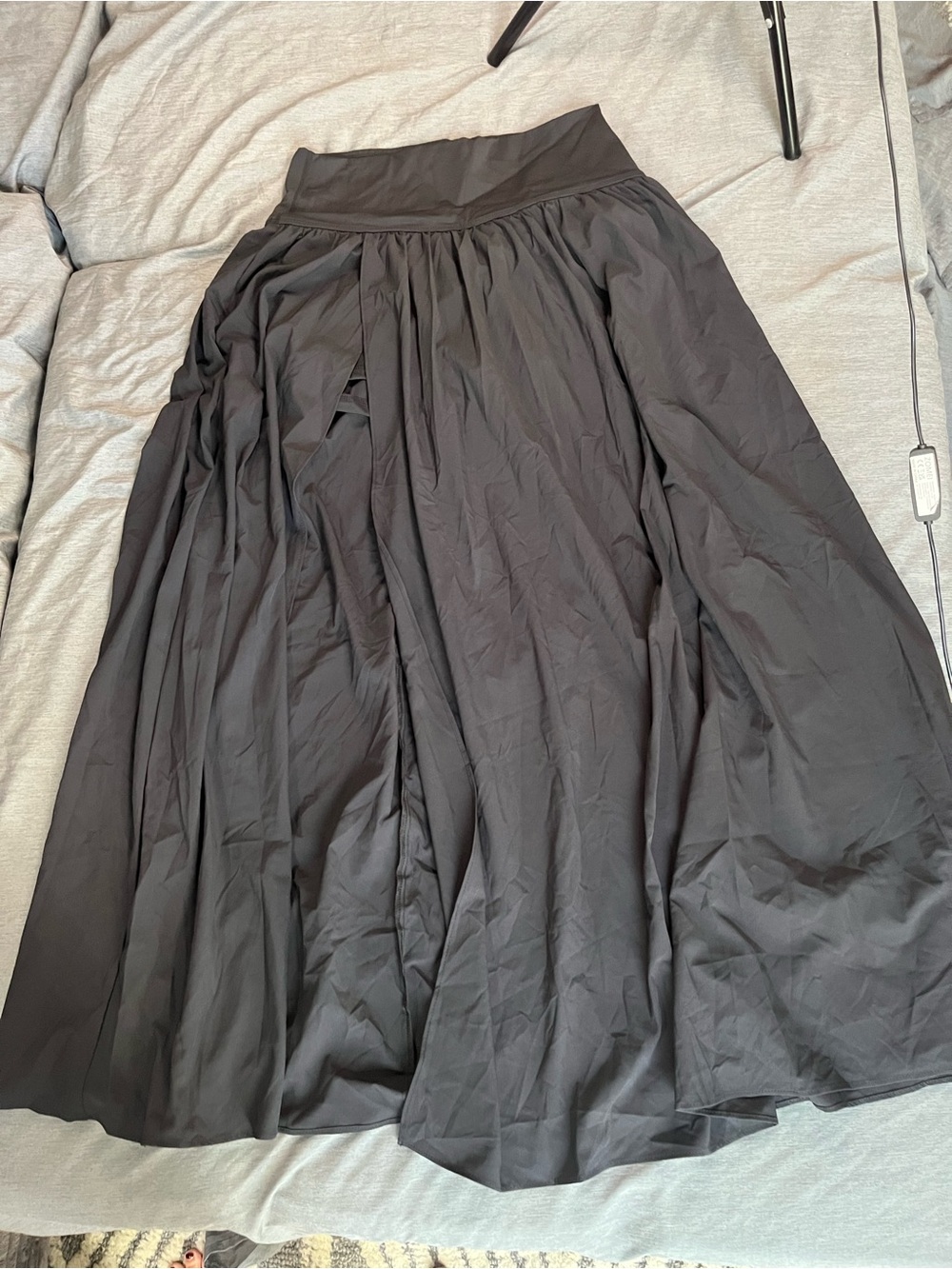 HALARA Black Full-Length Maxi Skirt with Wide Waistband skort breezeful NWOT